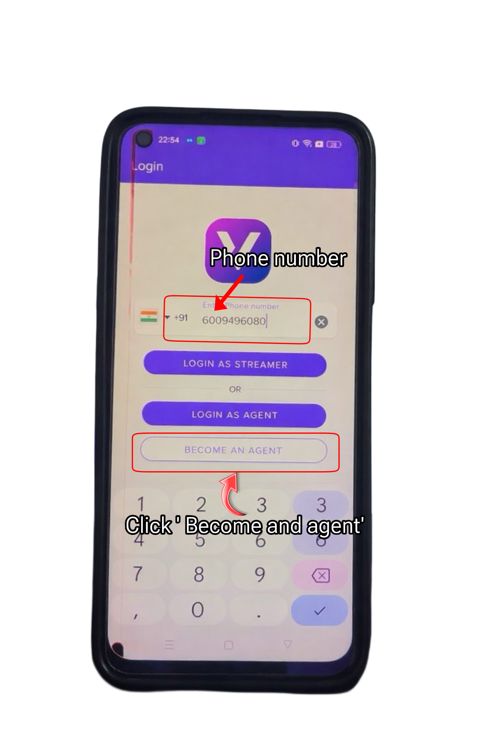 Step 2 – Enter phone number